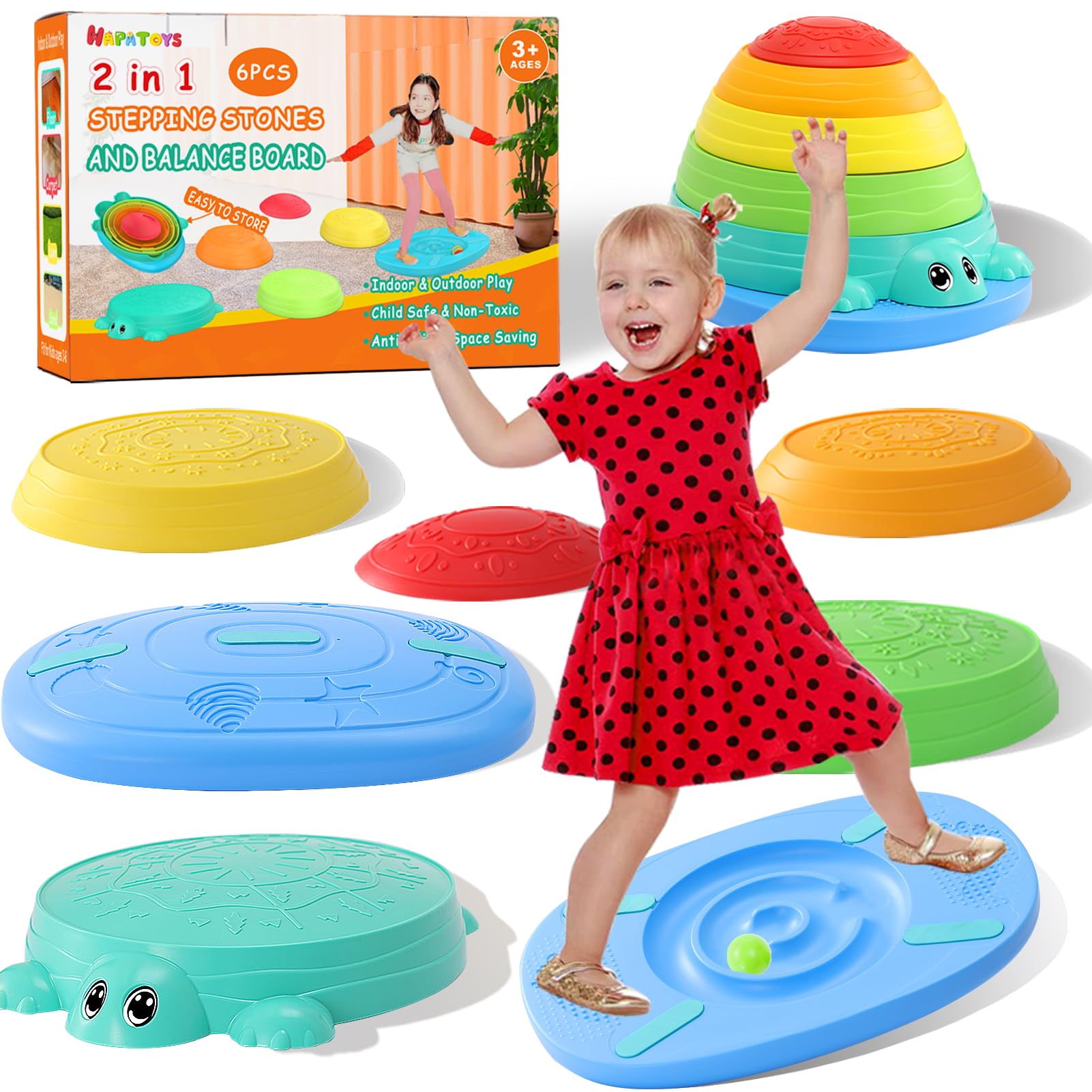 Amazon.com: HAPATOYS Balance Board & Stepping Stones for Kids - 2